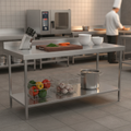 304 Stainless Steel Wall Table 600mm Deep for Food Preparation