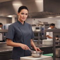 Polycotton Ink Blue Unisex Chef Jacket for Busy Kitchens