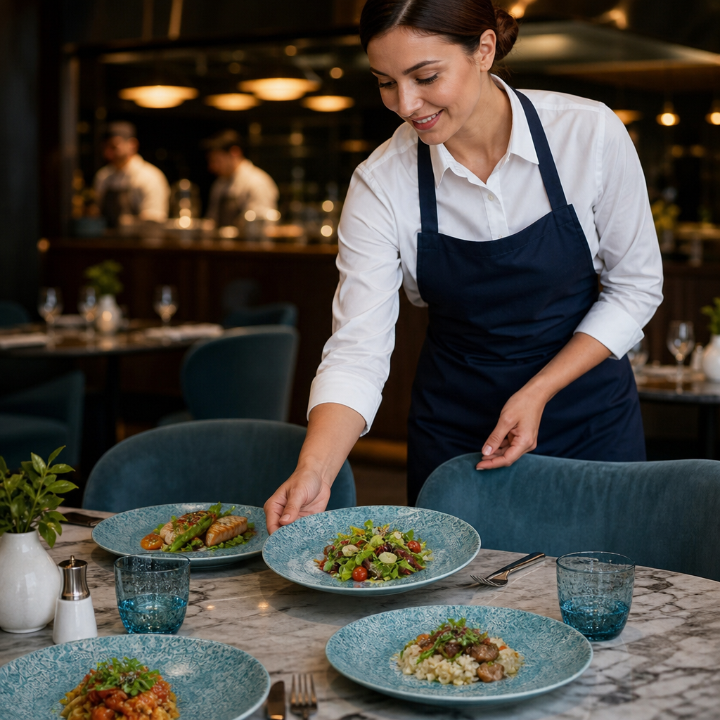 Deep Coupe Plates Aqua Vitrified Porcelain for Dining Rooms (Pack of 12)