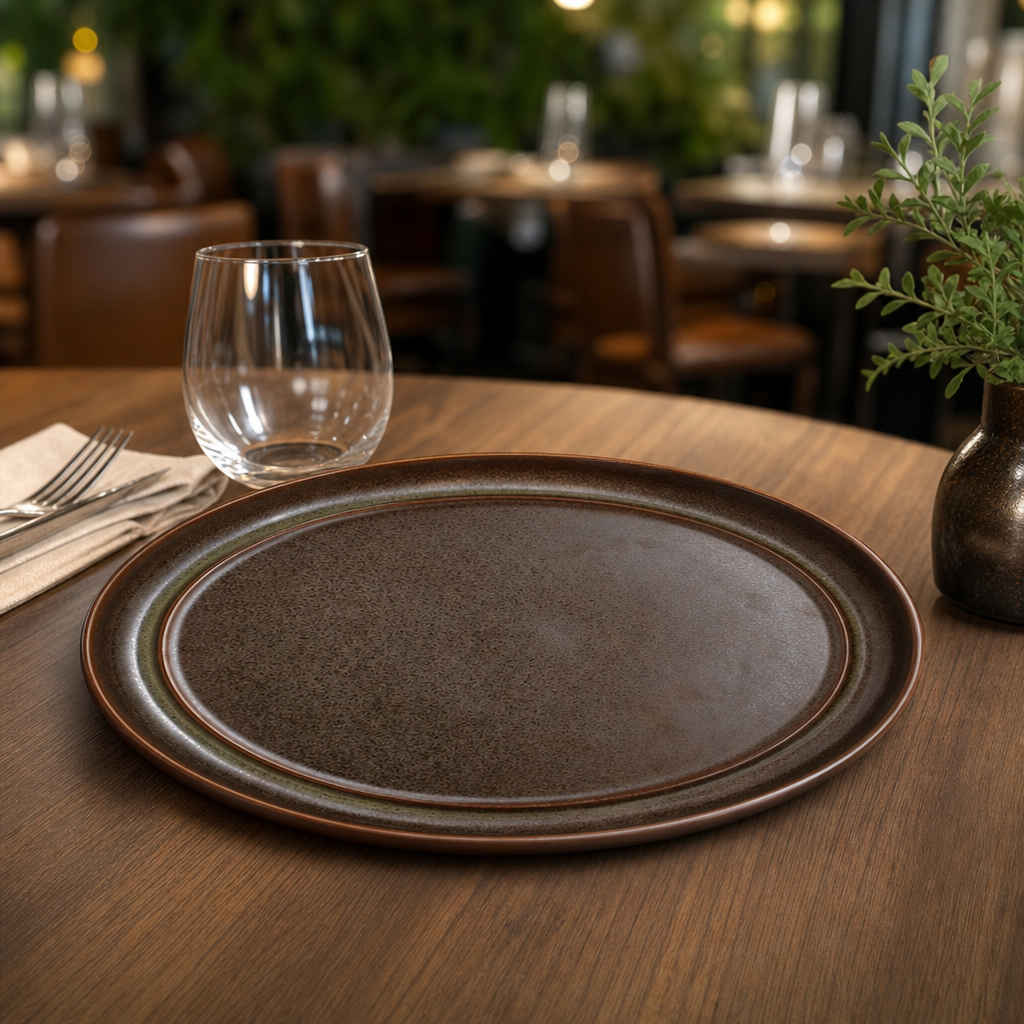 Timber Fire Plates 260mm Porcelain for Professional Use (Pack of 12)