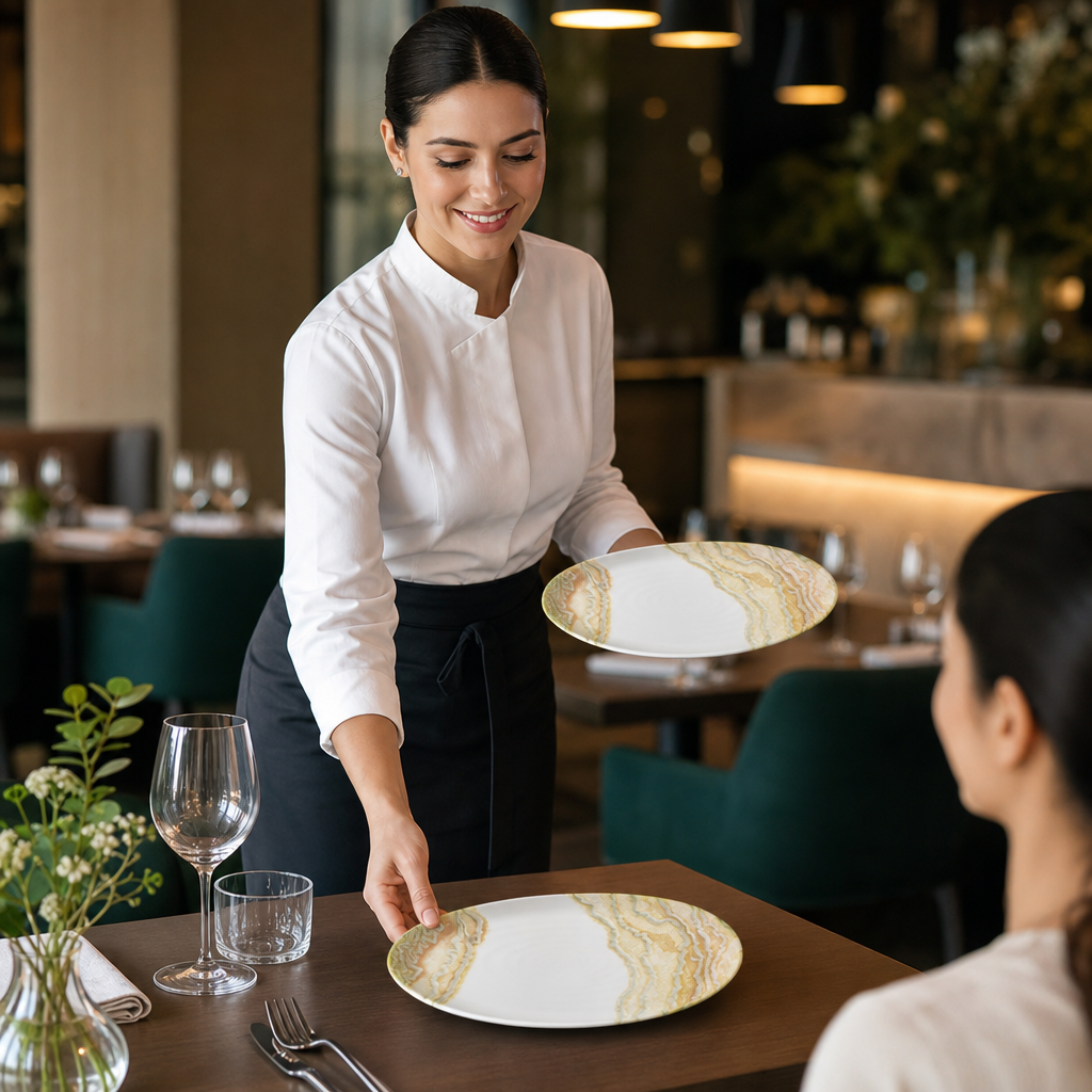 Organic Platters 260x150mm Vitrified Ceramic for Modern Hospitality (Pack of 6)