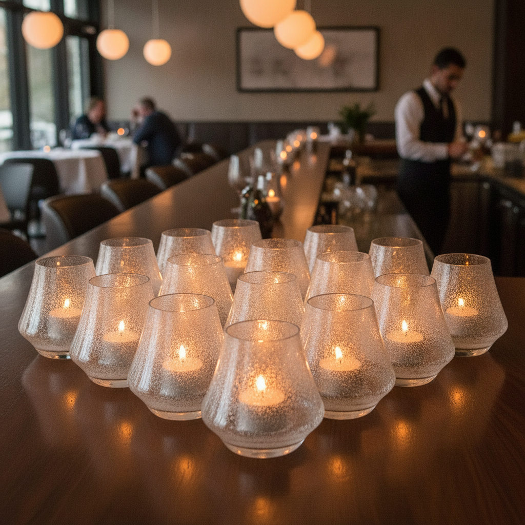 Clear Glass Votives 89mm for Bars & Restaurants (Pack of 12)