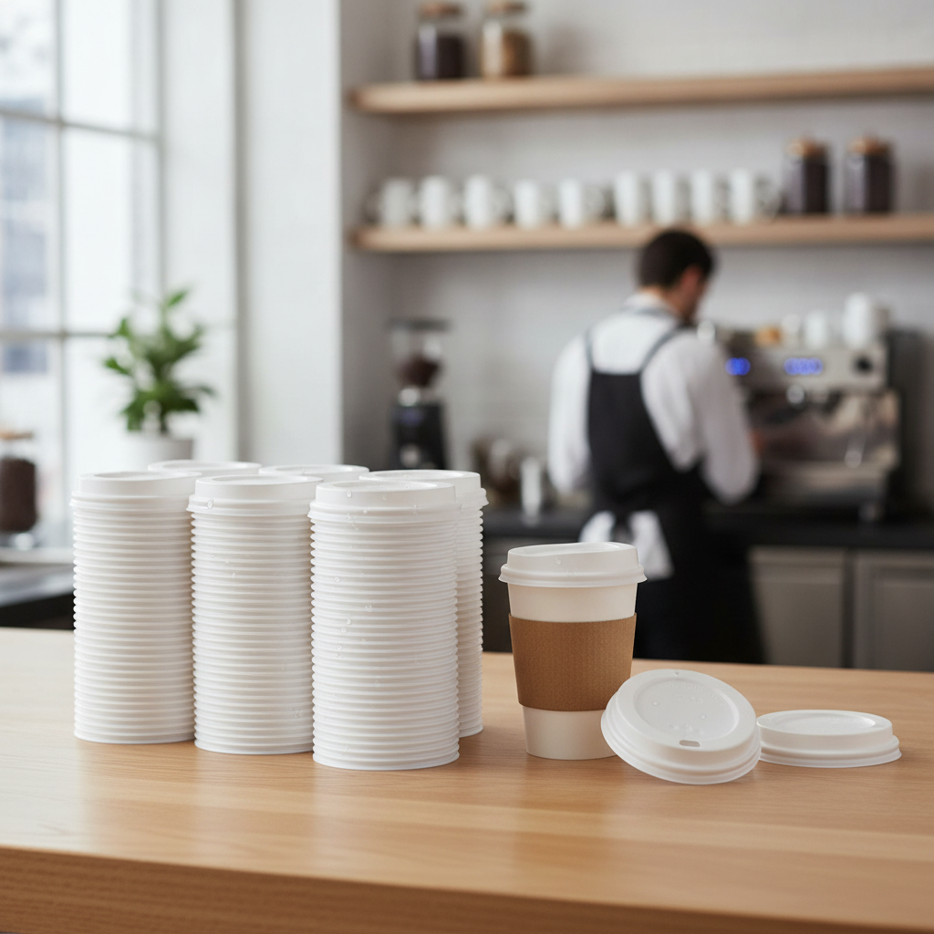 Polystyrene Coffee Cup Lids 340ml & 455ml for Takeaway Drinks (Pack of 1000)