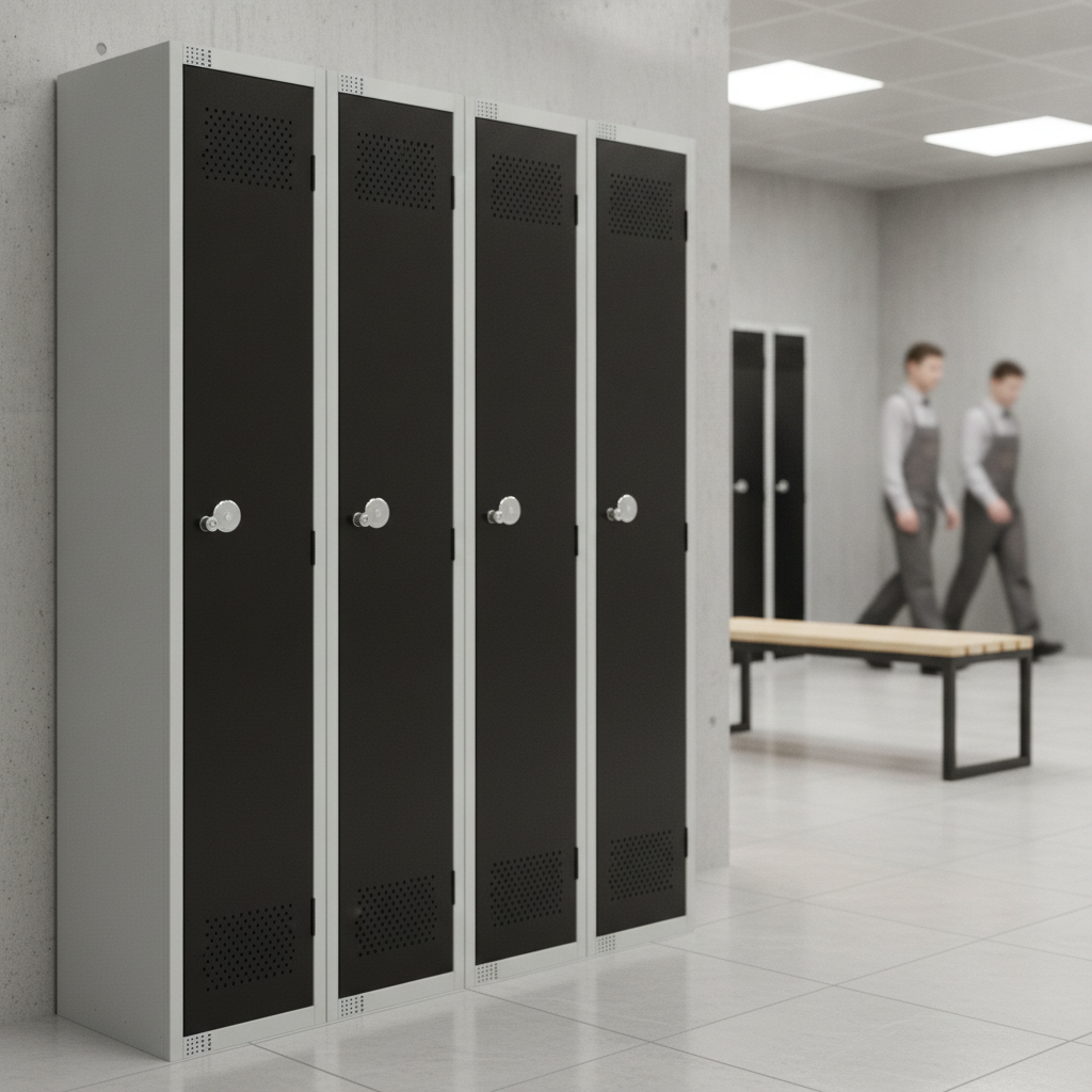 Powder Coated Steel Single Door Lockers 300mm Deep for Secure Storage