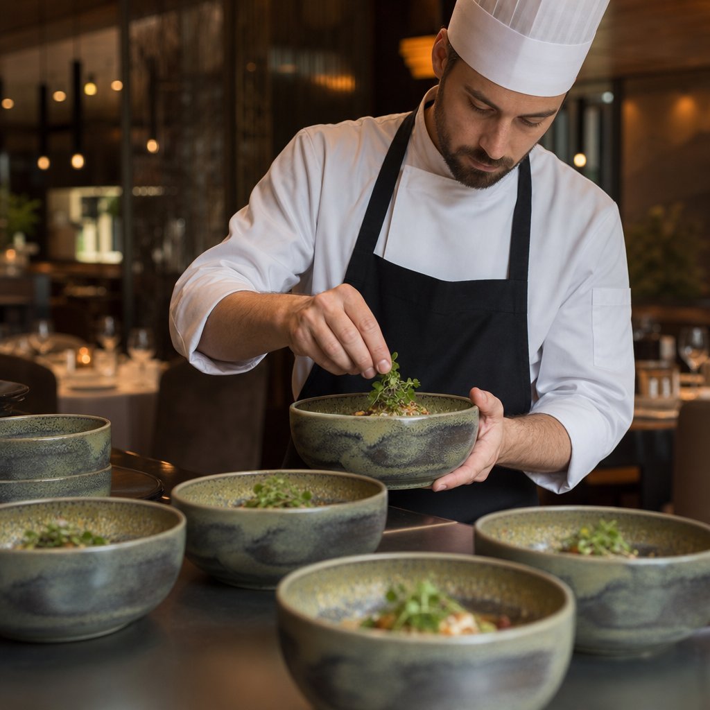 Alumina Bowls Green Vitrified Ceramic for All Courses (Pack of 12)