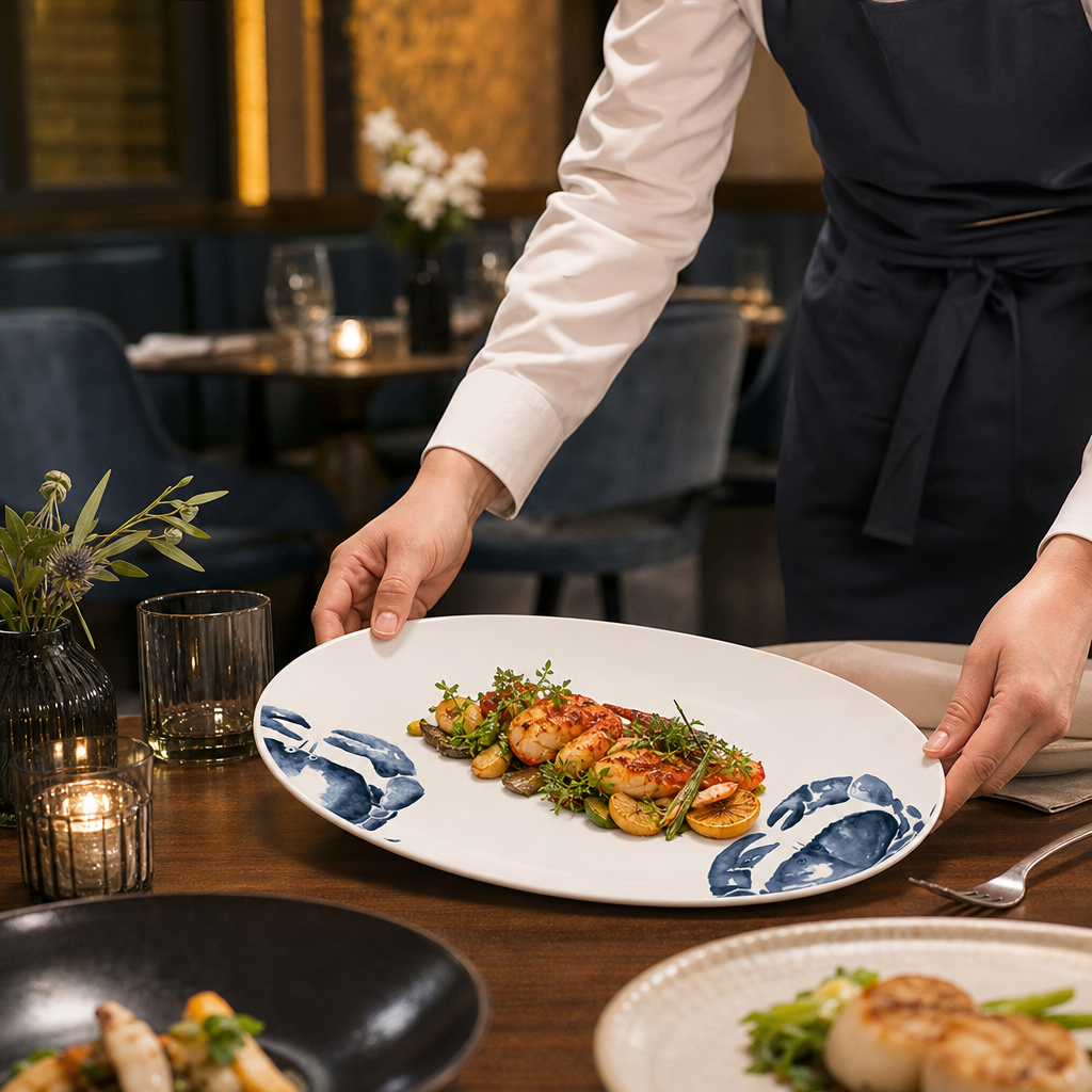 Coupe Platters 330x230mm Porcelain for Table Service (Pack of 6)