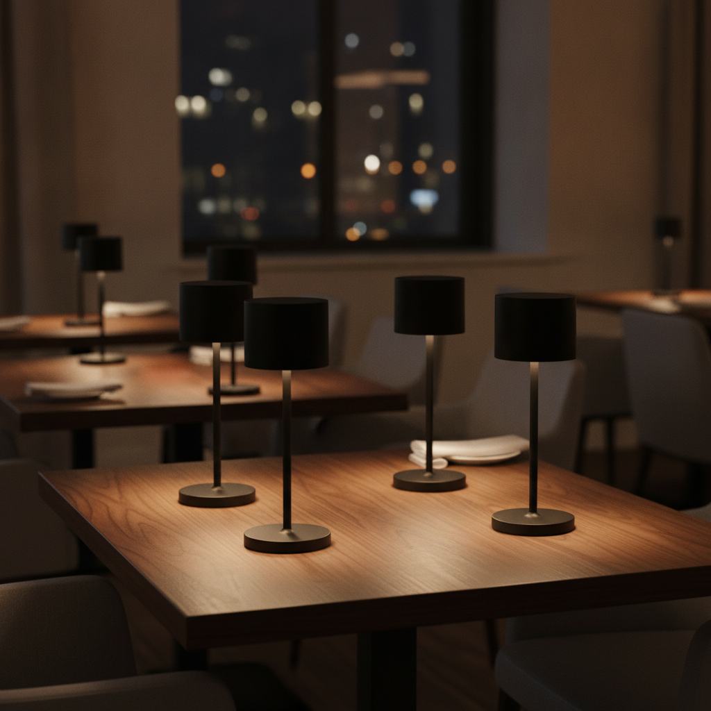 Aluminium Alloy Cordless Table Lamps 260mm for Hospitality Spaces (Pack of 6)