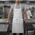 Polycotton White Bistro Apron for Kitchen Staff