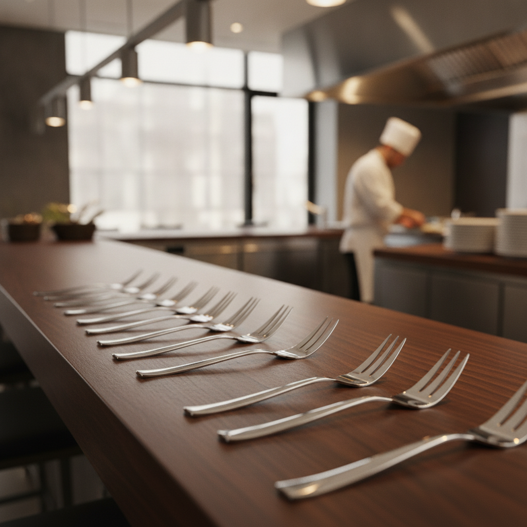 Stainless Steel Long Serving Fork 254mm for Catering (Pack of 12)