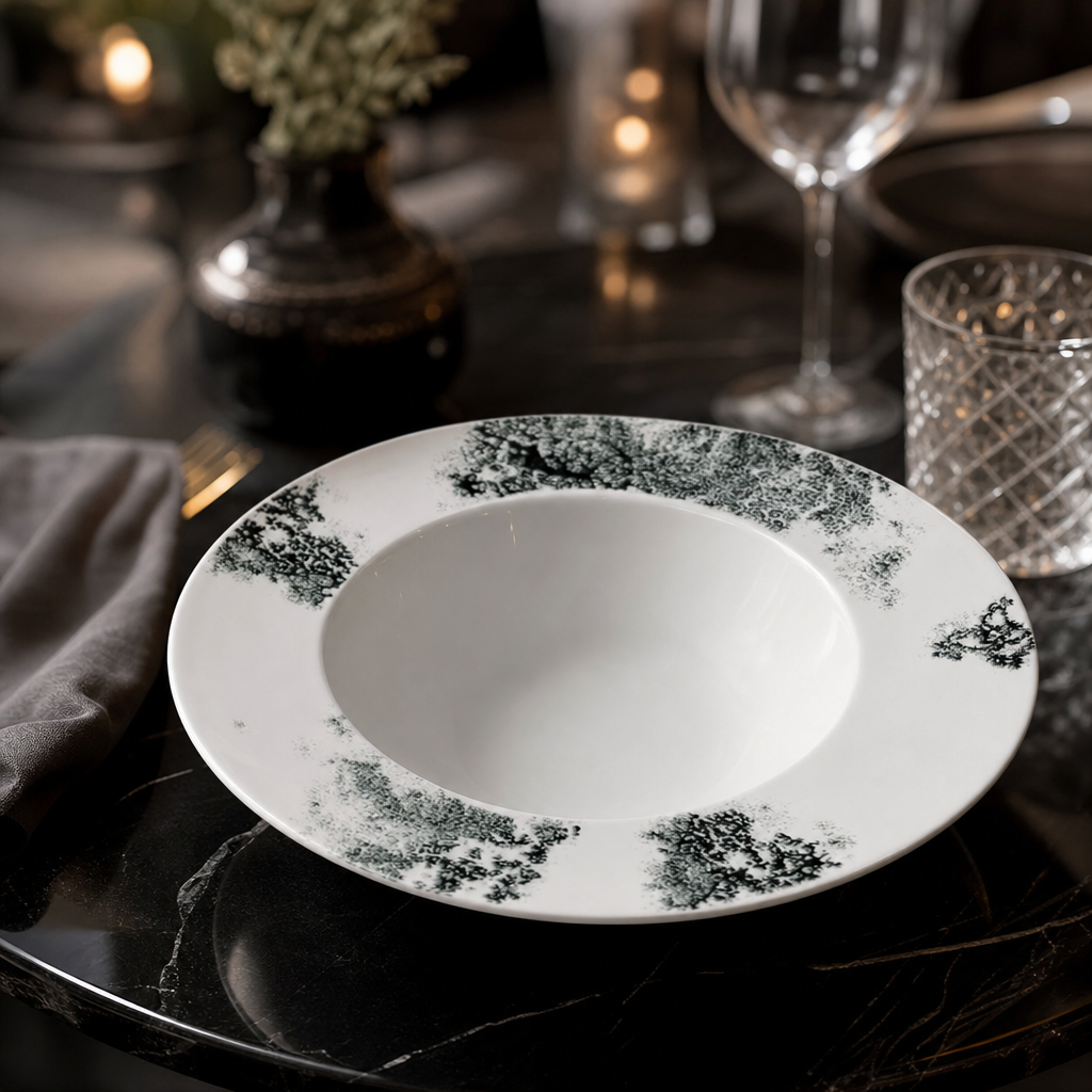 Alchemy Ambience Standard Rim Bowl 280mm in Smoke Black for Fine Dining