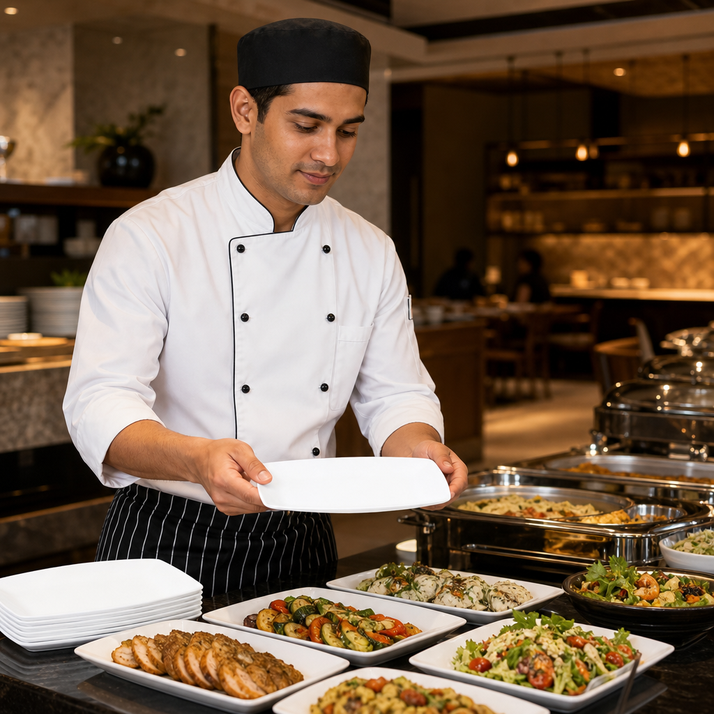 Rectangle Plates 241x110mm White Melamine for Buffet Presentations (Pack of 12)