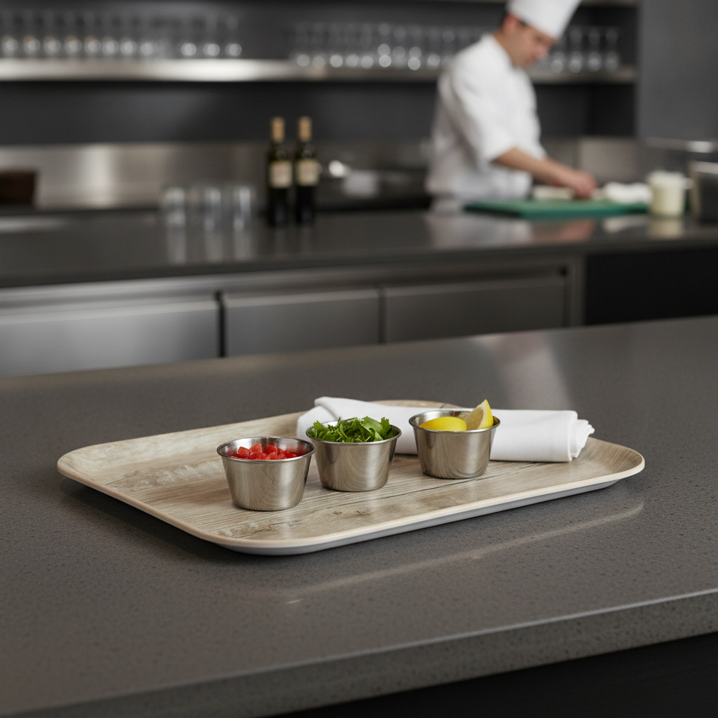 Polyester Rectangular Non-Slip Tray 17mm for Commercial Use