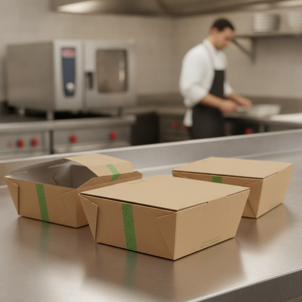 Paperboard Hinged Hot Boxes 6x6" for Food Delivery (Pack of 210)
