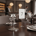 Stainless Steel Table Number Stand 100mm for Bistros & Cafés
