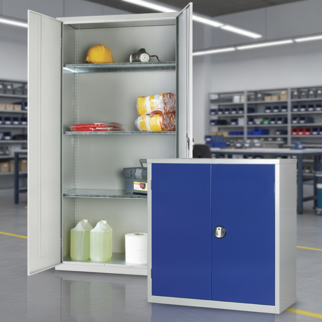 Mild Steel Lockable Cupboard with 3 Shelves for Storage
