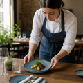 Coupe Plates Blue Porcelain for Farm-to-Table Dining (Pack of 12)