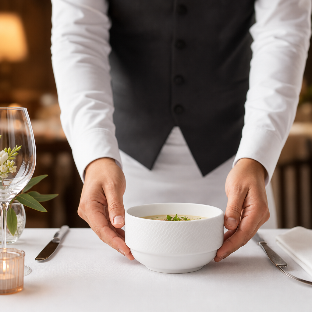 Stacking Soup Cups 285ml Bone China for Upscale Dining (Pack of 12)