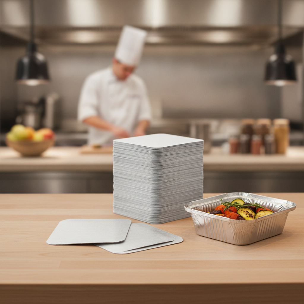 Waxed Cardboard Lids for Medium Foil Containers for Takeaways (Pack of 500)