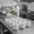 Super Vitrified Ceramic White Kochi Chip Mugs 330ml for Catering (Pack of 12)