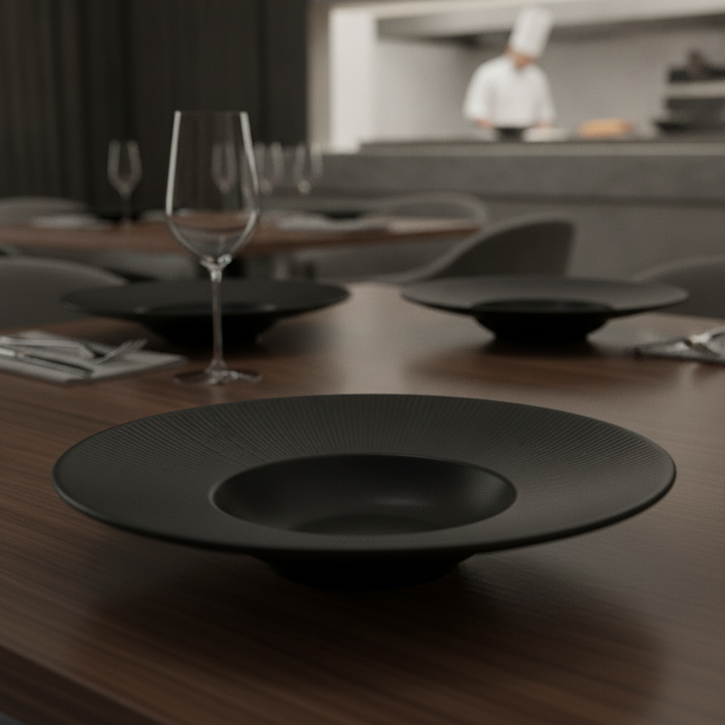 Melamine Black Plate 290mm for Stylish Dining