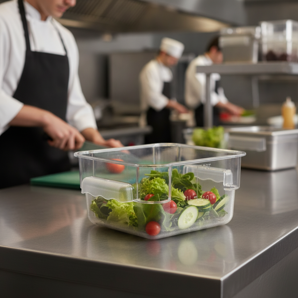 ABS Square Storage Container 1.5L for Professional Kitchens