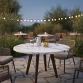 Wood Carrara Marble Round Table Top 900mm for Indoor & Outdoor Use