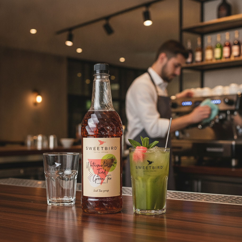 Watermelon Iced Green Tea Syrup 1L for Refreshing Beverages