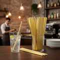 Paper Gold Biodegradable Straws 200mm for Eco-Friendly Events (Pack of 250)
