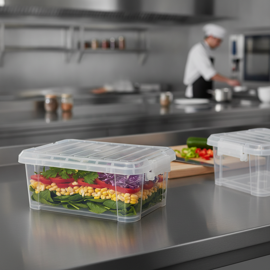 Clear Plastic Food Storage Box 14L for Efficient Ingredient Storage