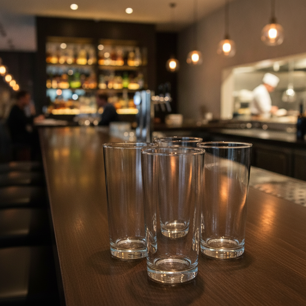 Toughened Glass Conical Beer Glasses 560ml for Bars & Pubs (Pack of 48)