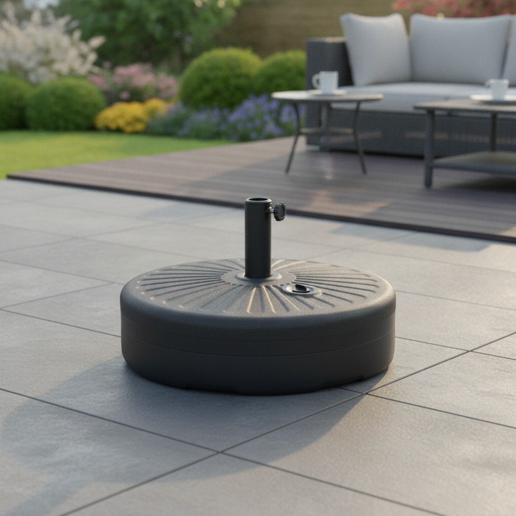 Black Plastic Parasol Base 40L for Outdoor Use