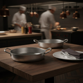 Stainless Steel Vintage Double Handle Serving Dish 150mm for Table Presentation