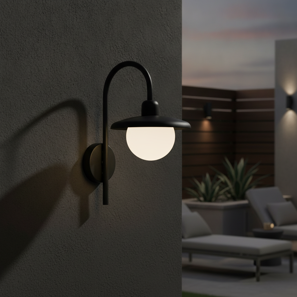 Metal Black Wall Light for Outdoor Spaces