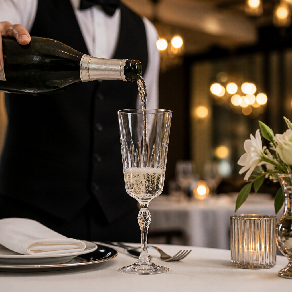 Glass Celebration Flutes 210ml for Professional Catering (Pack of 12)