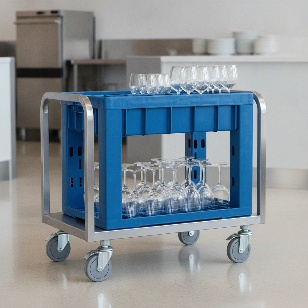 Polypropylene Blue 20 Compartment Camrack for Safe Glass Transport