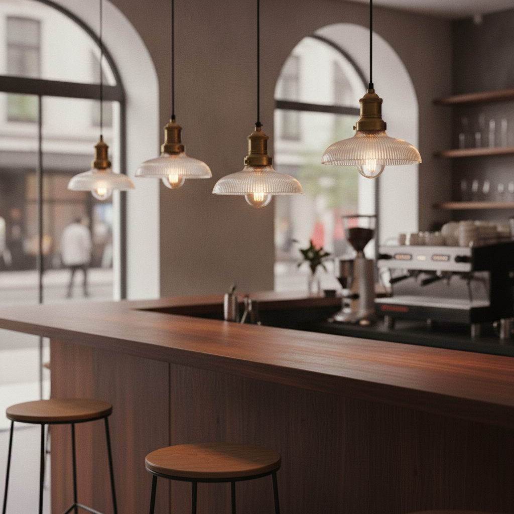 Glass Dome Pendant Light 8 Inch for Bars & Cafés