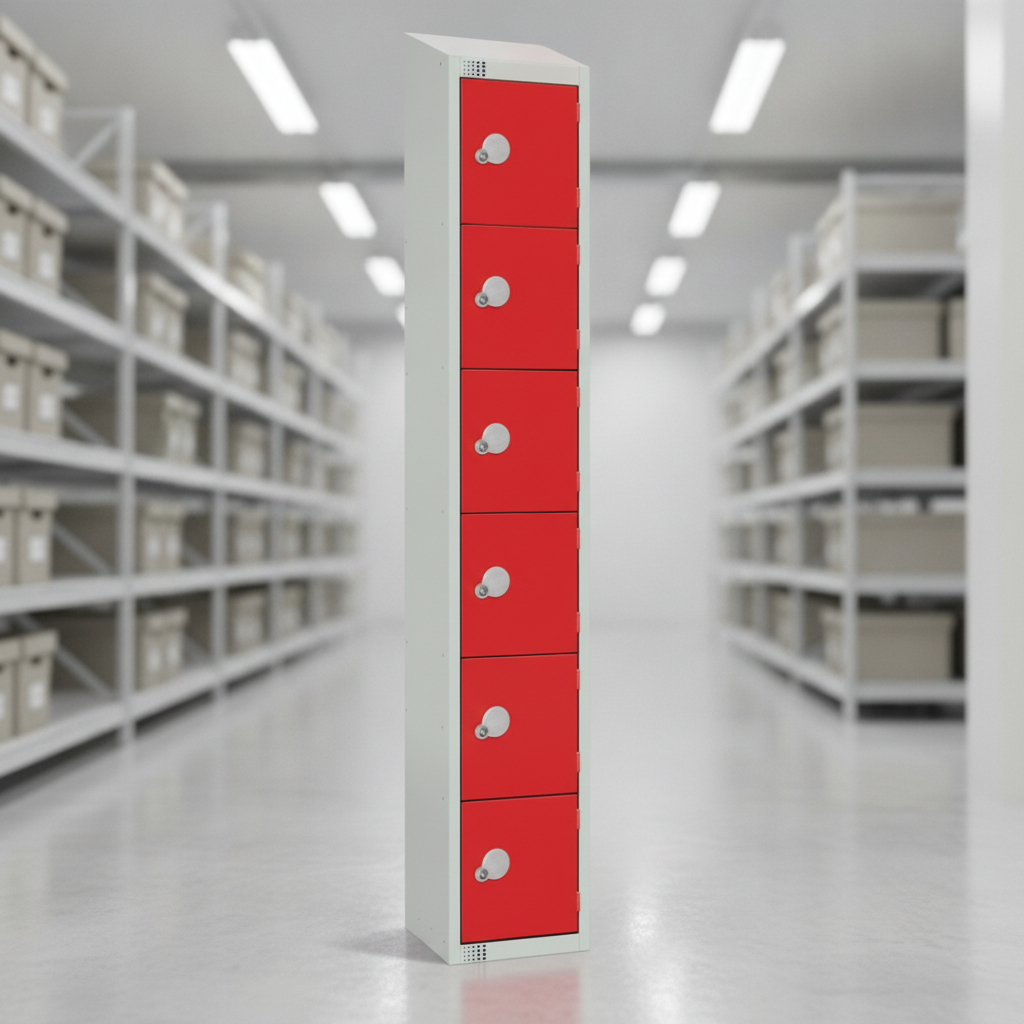 Powder Coated Steel Six Door Lockers 450mm Deep for Secure Storage
