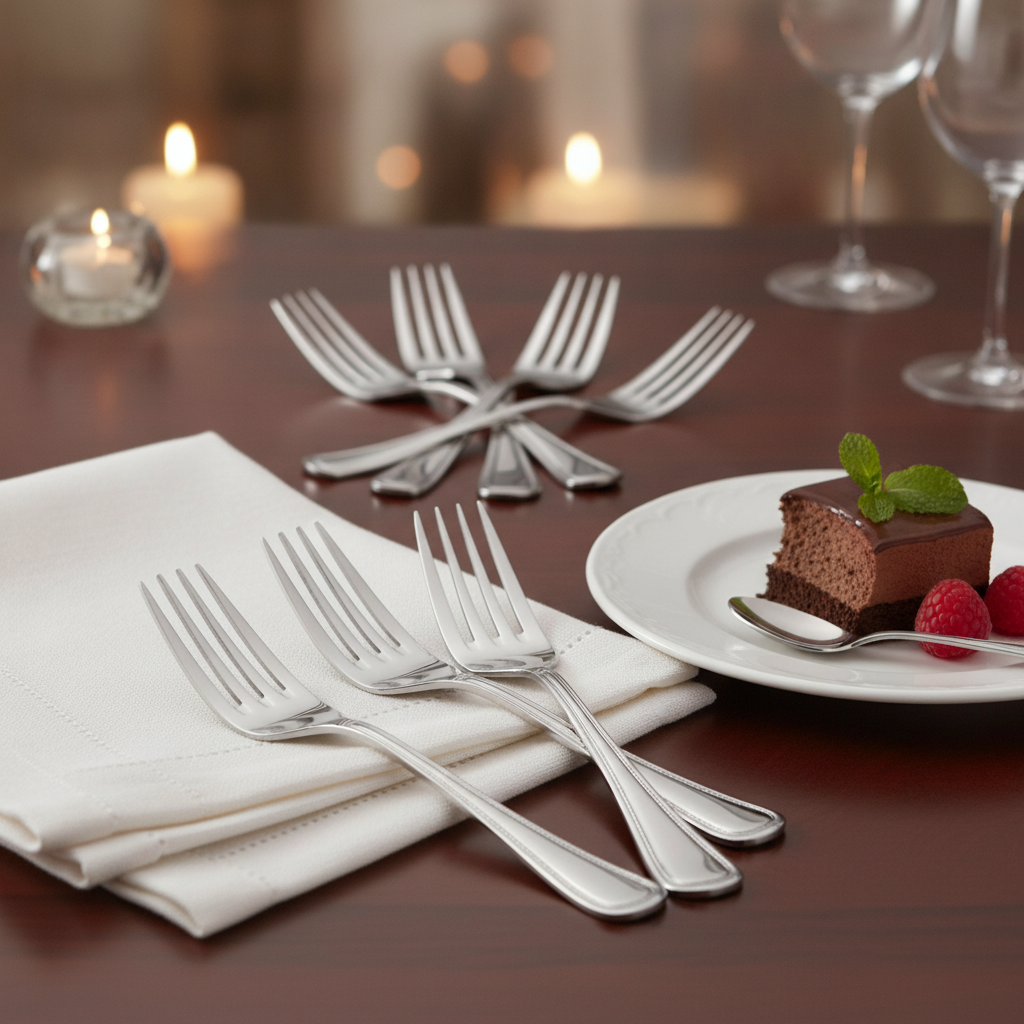 Stainless Steel Dessert Forks for Elegant Dining (Pack of 12)