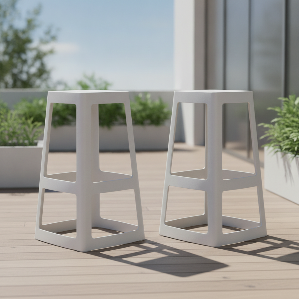 Polypropylene High Stools Light Grey 750x440mm for Indoor & Outdoor Use (Pack of 2)