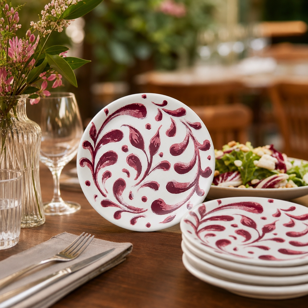 Coupe Plates 152.5mm Pink Vitrified Ceramic for Outdoor Dining (Pack of 12)