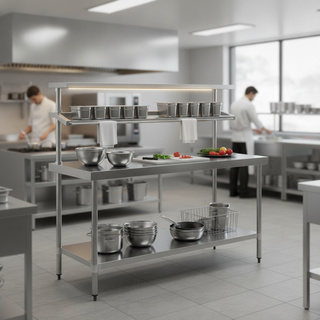 304 Stainless Steel Prep Station 1800x600mm for Commercial Kitchens
