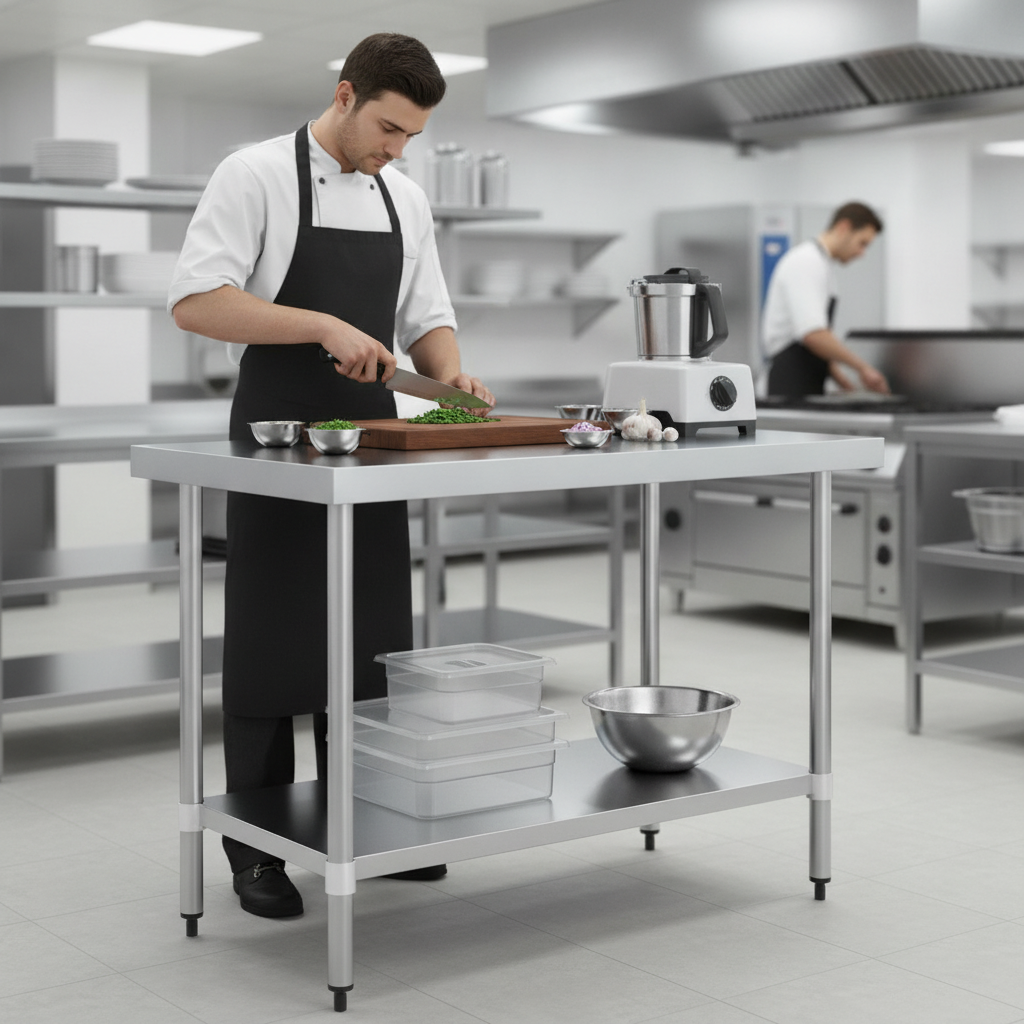 Stainless Steel Prep Table 1200mm for Food Preparation