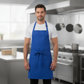 Polycotton Royal Blue Butcher's Bib Apron for Professional Kitchens