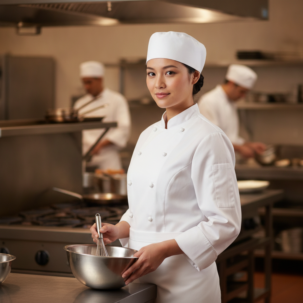 Pima Cotton Women's Chef Jacket White for Professional Kitchens