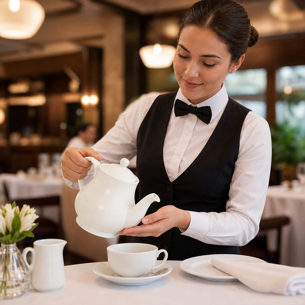 Porcelain Tea and Coffee Pots 852ml for Catering Use (Pack of 4)