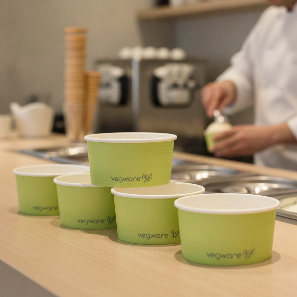 Paperboard Double Scoop Ice Cream Pots 170ml for Food Service (Pack of 1000)