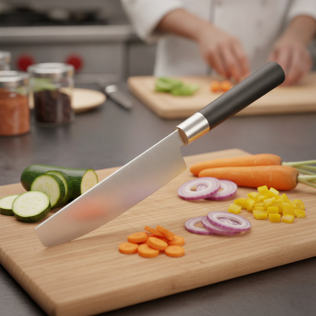 Stainless Steel Nakiri Knife 16.5cm for Vegetable Prep
