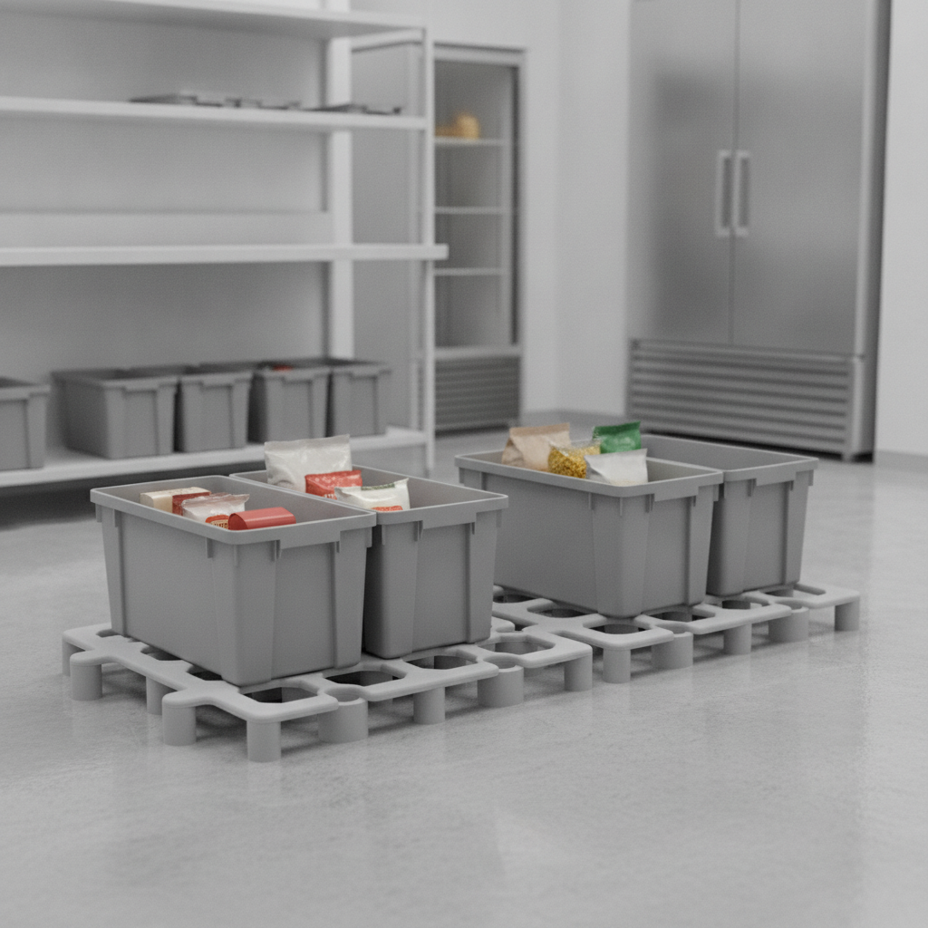 Polypropylene Dunnage Floor Rack for Commercial Kitchens (Pack of 2)
