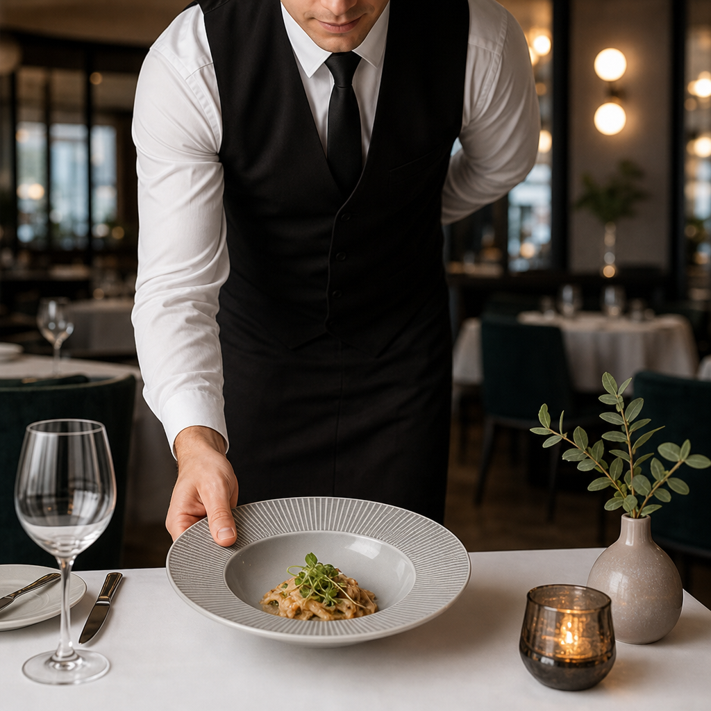 Deep Rimmed Bowls 285mm Grey Porcelain for Fine Dining (Pack of 6)