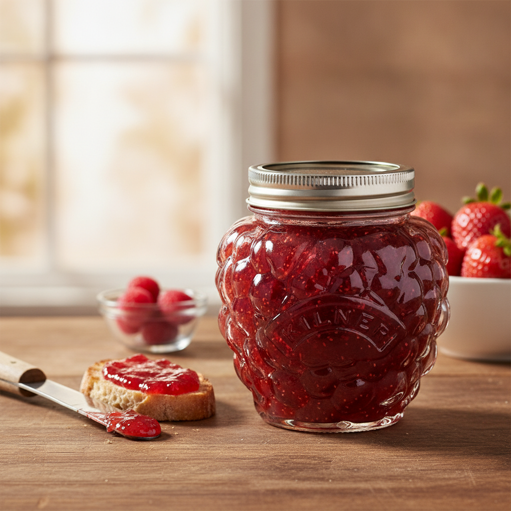 Glass Berry Fruit Preserve Jar 400ml for Storing Jams